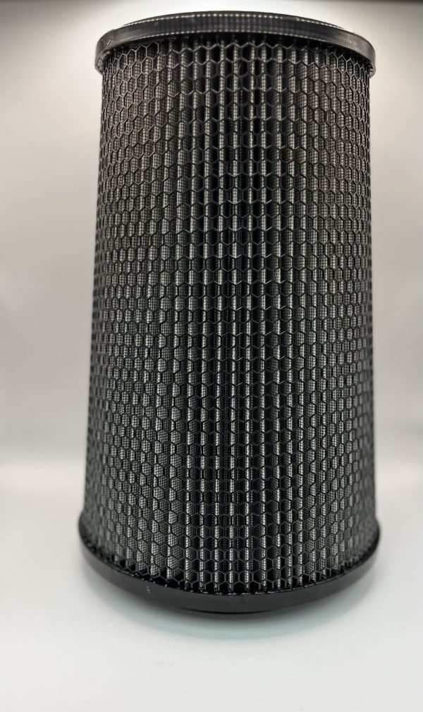 Black Hex Conical Filter 4.5" Inlet x 8" Dia. x 12" H.