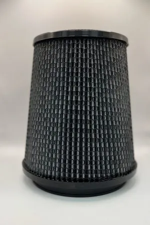 Black Hex Conical Filter 6" Inlet x 8.16" Dia. x 12" H.
