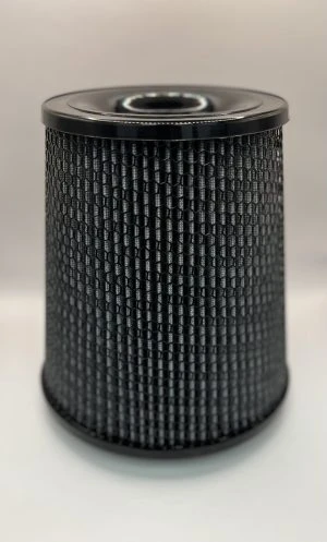 Black Hex Conical Filter 6" Inlet x 8.16" Dia. x 8.57" H.