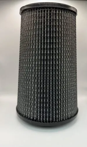Black Hex Conical Filter 4.5" Inlet x 6" Dia. x 12" H.