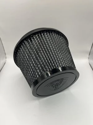 Black Hex Conical Filter 6" Inlet x 7.61" Dia. x 6.32" H.